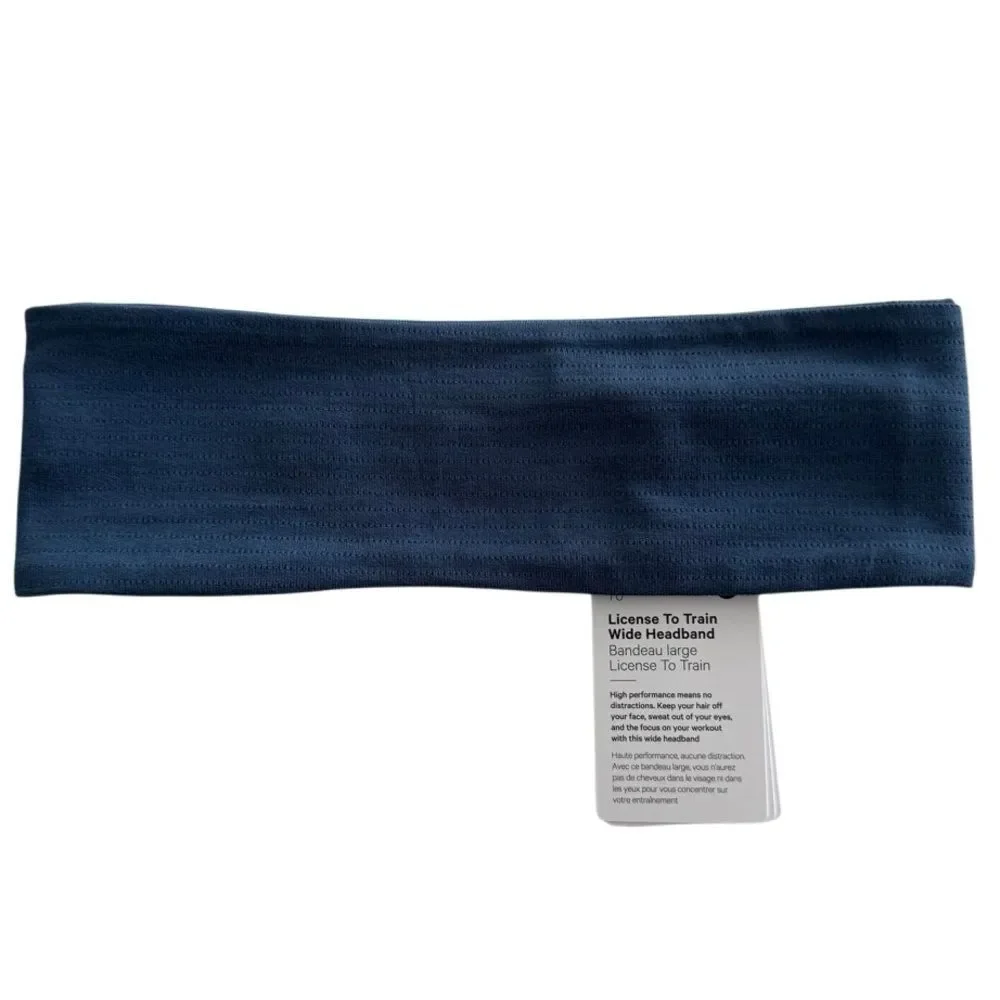 License to Train Wide Headband Blue Twill
